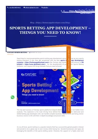 Best Feature Of Sports Betting App Development In India