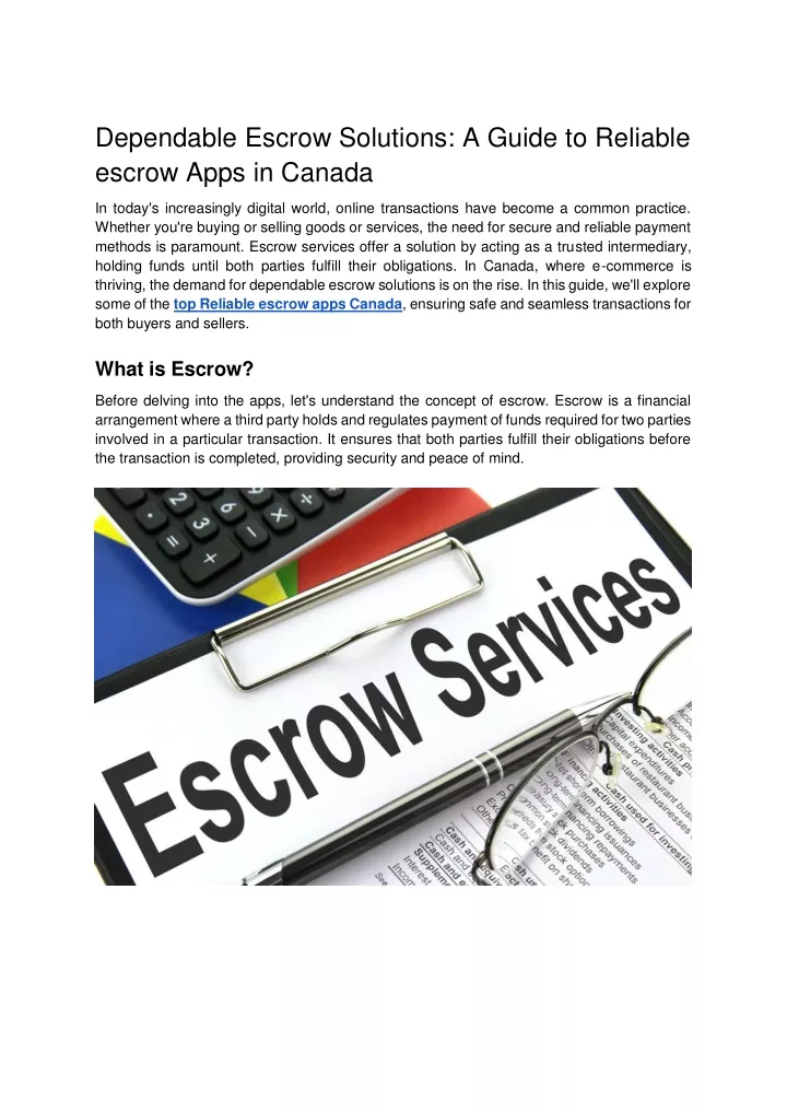 dependable escrow solutions a guide to reliable