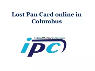Lost Pan Card online in Columbus