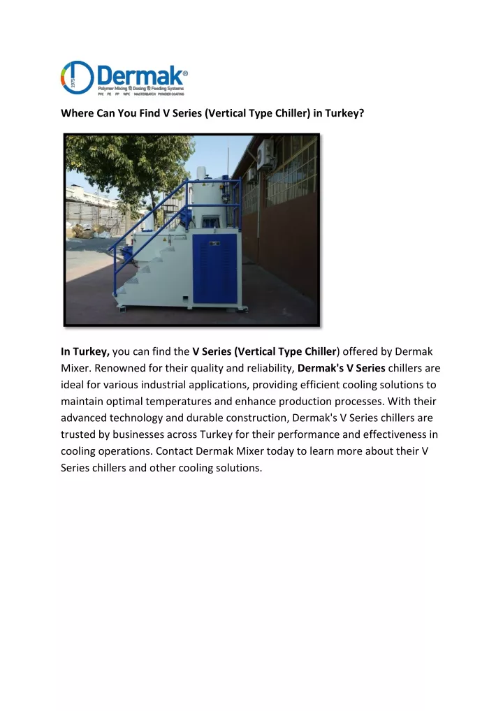 where can you find v series vertical type chiller