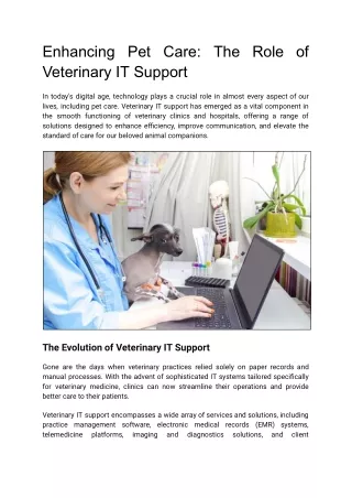 Enhancing Pet Care_ The Role of Veterinary IT Support