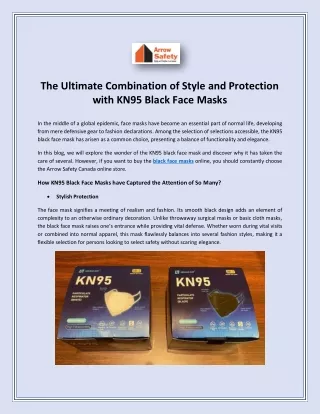 The Ultimate Combination of Style and Protection with KN95 Black Face Masks