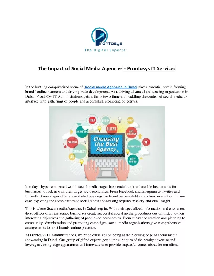 the impact of social media agencies prontosys
