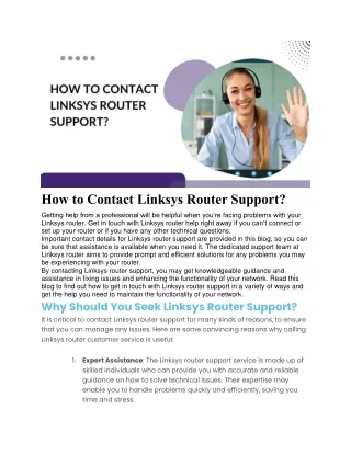 How to Contact Linksys Router Support