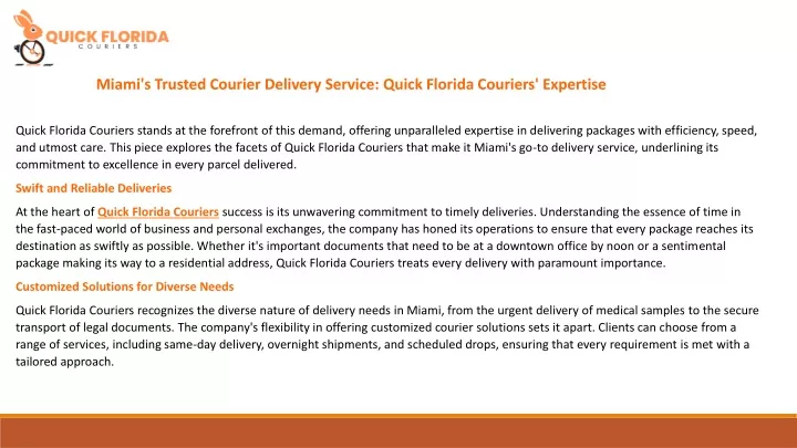 miami s trusted courier delivery service quick