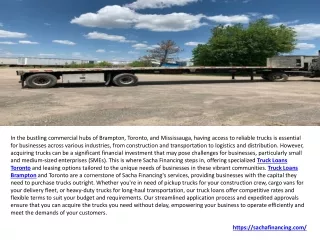 Truck Leasing Truck Loans Brampton Mississauga