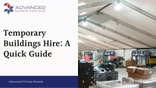 Temporary Buildings Hire A Quick Guide