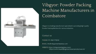 Powder Packing Machine Manufacturers in Coimbatore, Best Powder Packing Machine