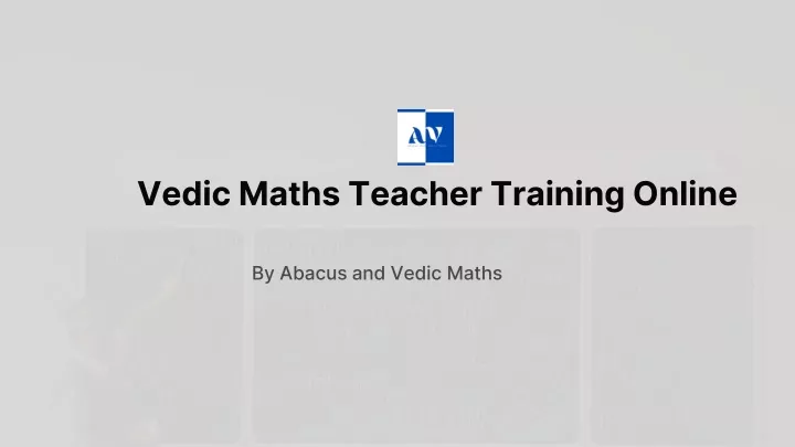 vedic maths teacher training online