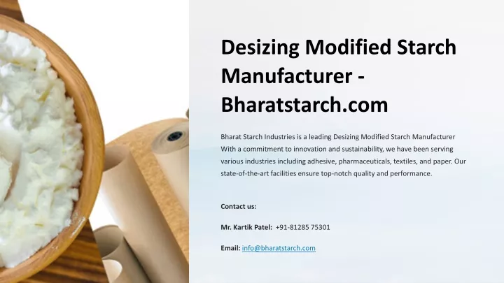 desizing modified starch manufacturer