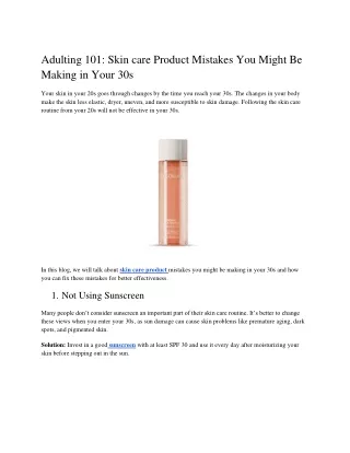 Adulting 101 Skin care Product Mistakes You Might Be Making in Your 30s