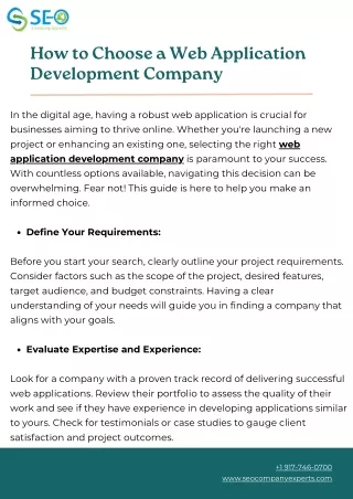How to Choose a Web Application Development Company