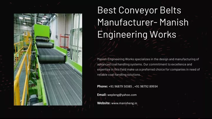 best conveyor belts manufacturer manish