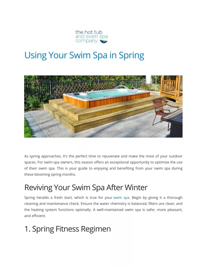 using your swim spa in spring