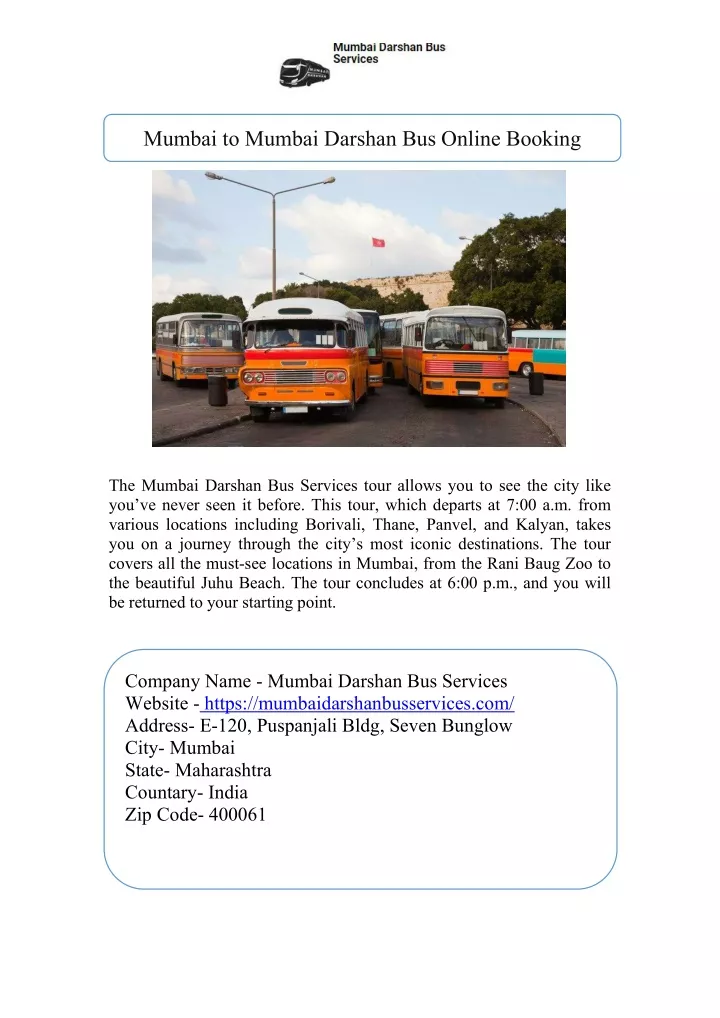 mumbai to mumbai darshan bus online booking