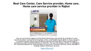 Best Care Center, Care Service provider, Home care service provider in Rajkot