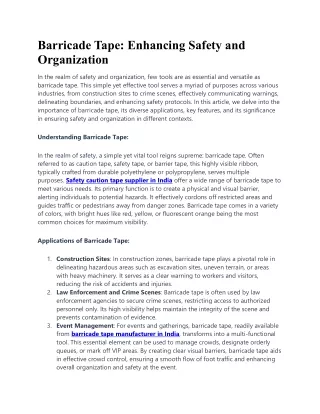 barricade tape enhancing safety and organization