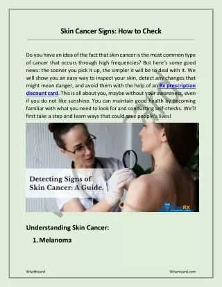 Skin Cancer Signs How to Check