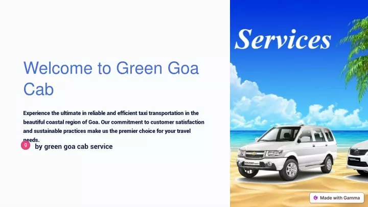 welcome to green goa cab