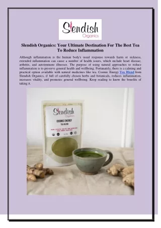 Slendish Organics Your Ultimate Destination For The Best Tea To Reduce Inflammation