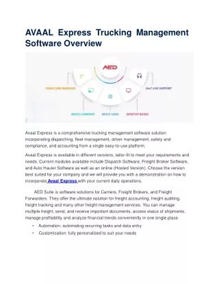 avaal express trucking management software