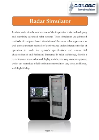 Radar Simulators - Digilogic Systems