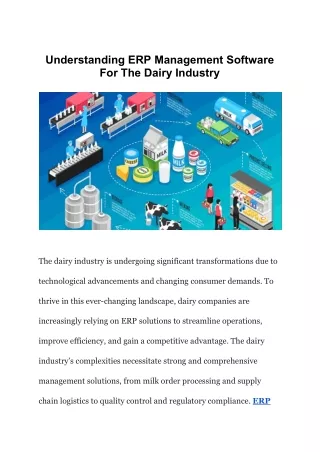Understanding ERP Management Software For The Dairy Industry