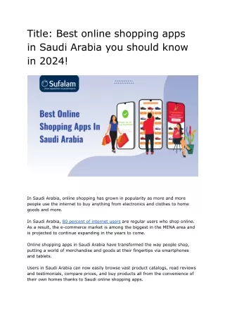 best online shopping app in saudi arabia
