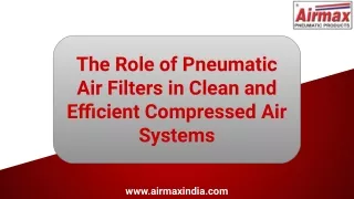The Role of Pneumatic Air Filters in Clean and Efficient Compressed Air Systems