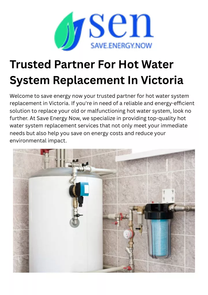 trusted partner for hot water system replacement