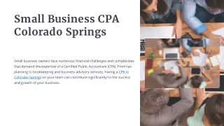 Small Business CPA Colorado Springs