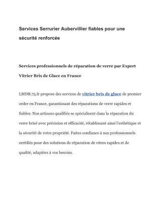 Locksmith Paris _ Services de Serrurerie de Qualité dans la Ville Lumière