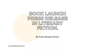 book launch press release in Literary Fiction.