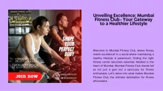 Unveiling Excellence Mumbai Fitness Club - Your Gateway to a Healthier Lifestyle