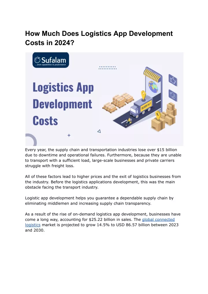how much does logistics app development costs