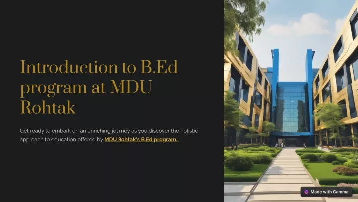 introduction to b ed program at mdu rohtak