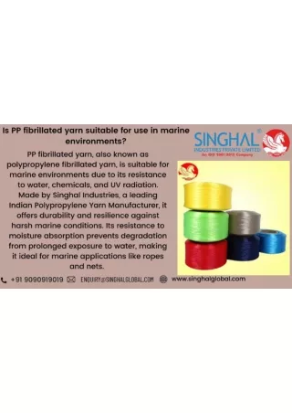Is PP fibrillated yarn suitable for use in marine environments?
