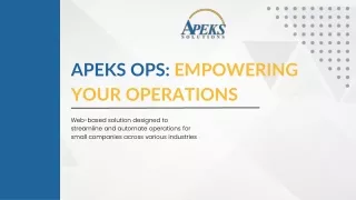apeks ops empowering your operations