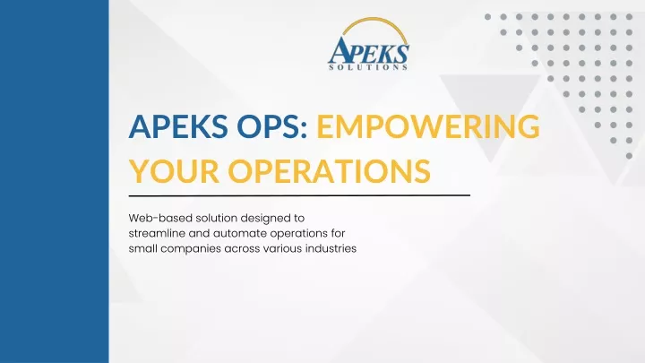 apeks ops empowering your operations