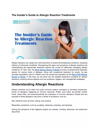 The Insider’s Guide to Allergic Reaction Treatments