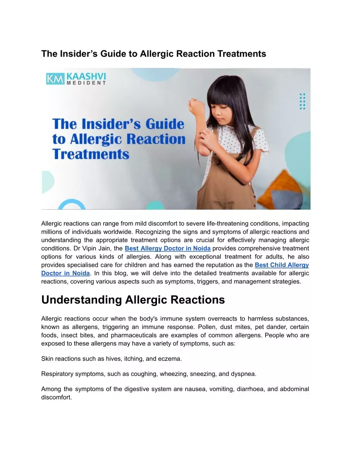 the insider s guide to allergic reaction