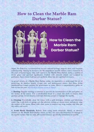 How to Clean the Marble Ram Darbar Statue