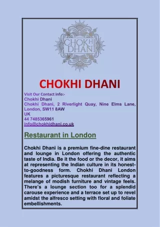 Best Indian Restaurant in London