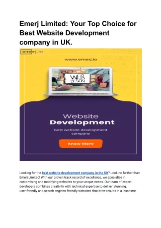 Emerj Limited_ Your Top Choice for Best Website Development company in UK