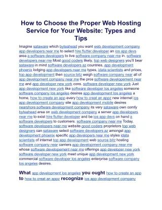 how to choose the proper web hosting service