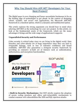 why you should hire asp net developers for your