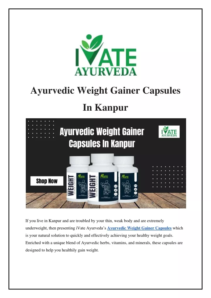 ayurvedic weight gainer capsules