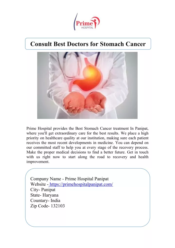 consult best doctors for stomach cancer