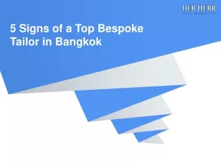 5 Signs of a Top Bespoke Tailor in Bangkok