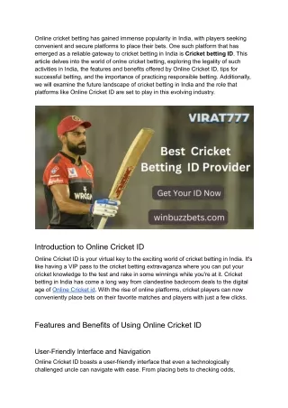 Online Cricket id | Your Gateway to cricket betting in India